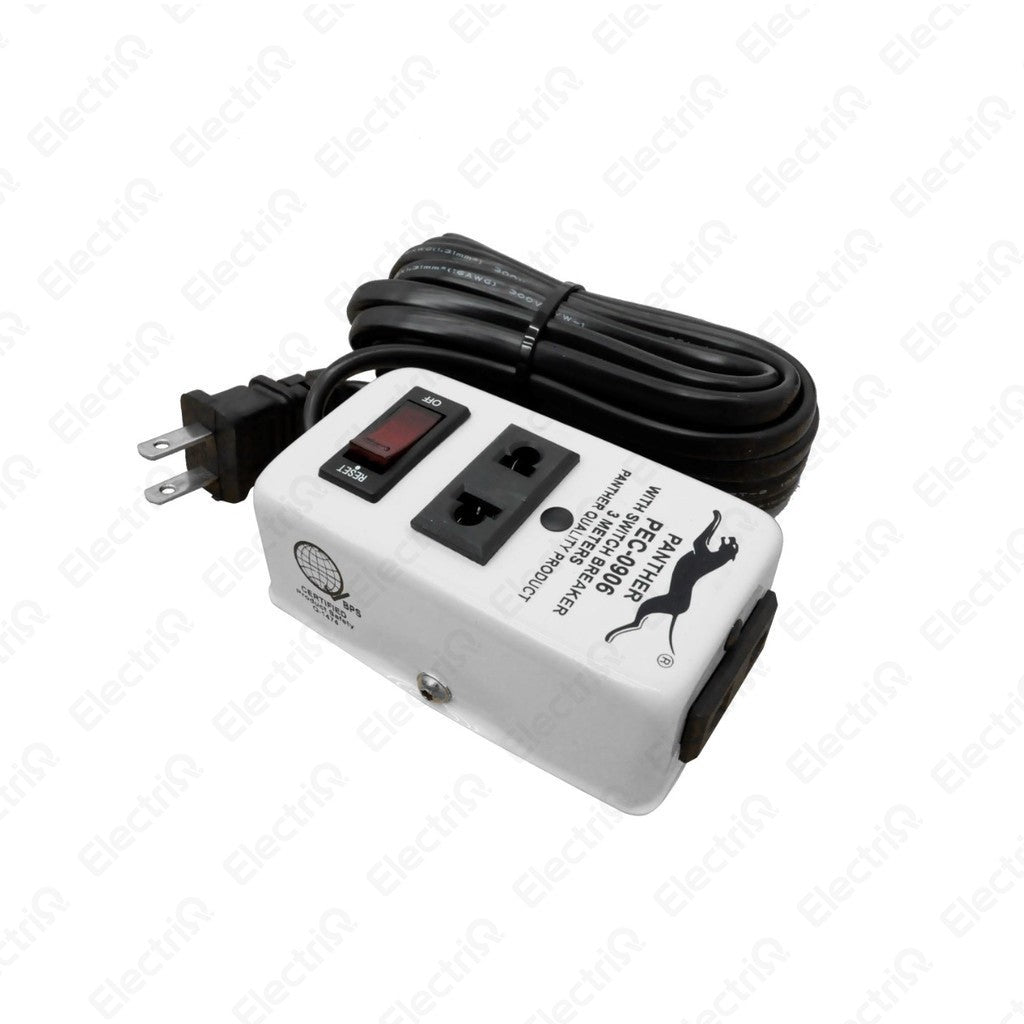 Electriq Panther 3M Power Extension Cord with Switch & Breaker 2-Outlet