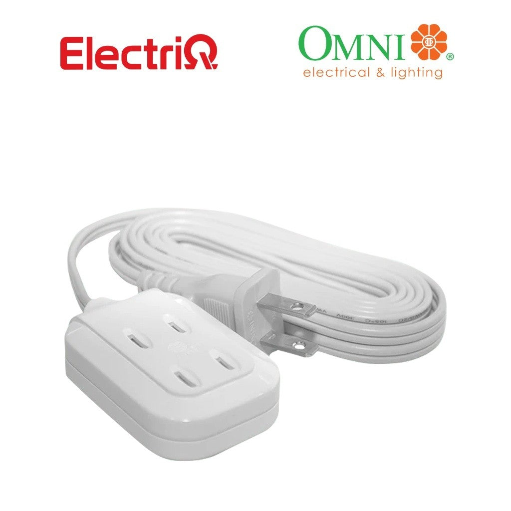 Electriq Omni 3-Gang Portable Extension Cord 3M 6A 250V Heavy Duty Power Strip